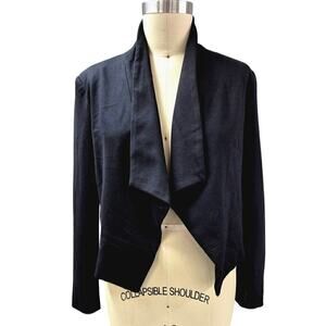 NWT Tahari Short Black Open Dress Jacket Rayon Blend Satin Lined Sz 10 NWT
